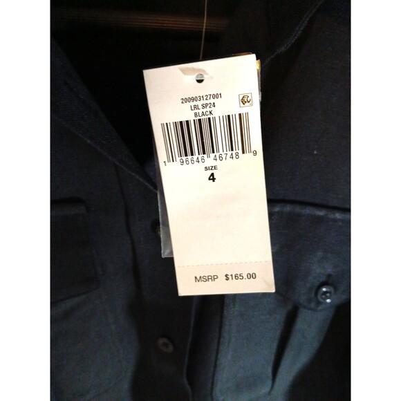 NWT Lauren Ralph Lauren Women's Size 4 Linen Blend Black Maxi Shirt Dress - Picture 3 of 12